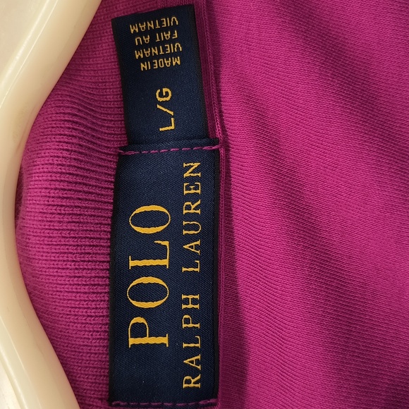- POLO Ralph Lauren Berry Color Logo Polo Shirt Size L EUC - Picture 4 of 5